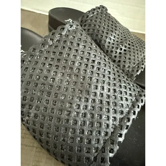 Papucei Black Mesh Sandals Slides - Size 39 New Without Box